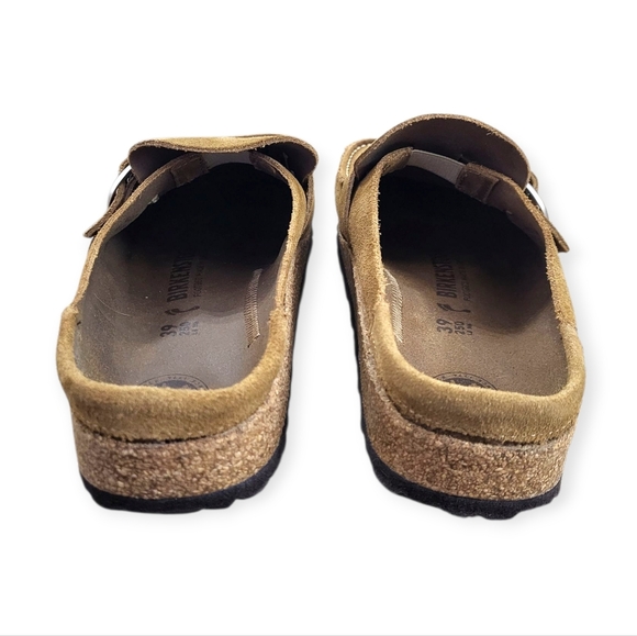 BIRKENSTOCK The Buckley Suede Leather Clog Mocasin In Tea Brown W8/M6 - Picture 9 of 11